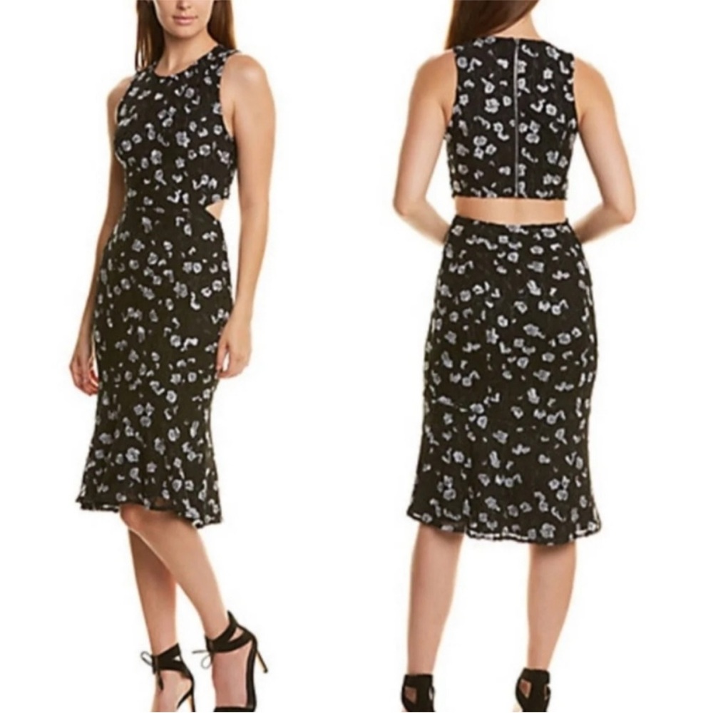 Ali & Jay Calamingos Floral Black and White Midi Dress